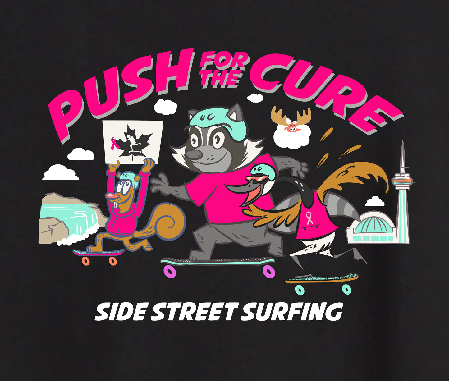 PUSH FOR THE CURE x SIDE STREET SURFING: Creature Crew 158K Push Tee