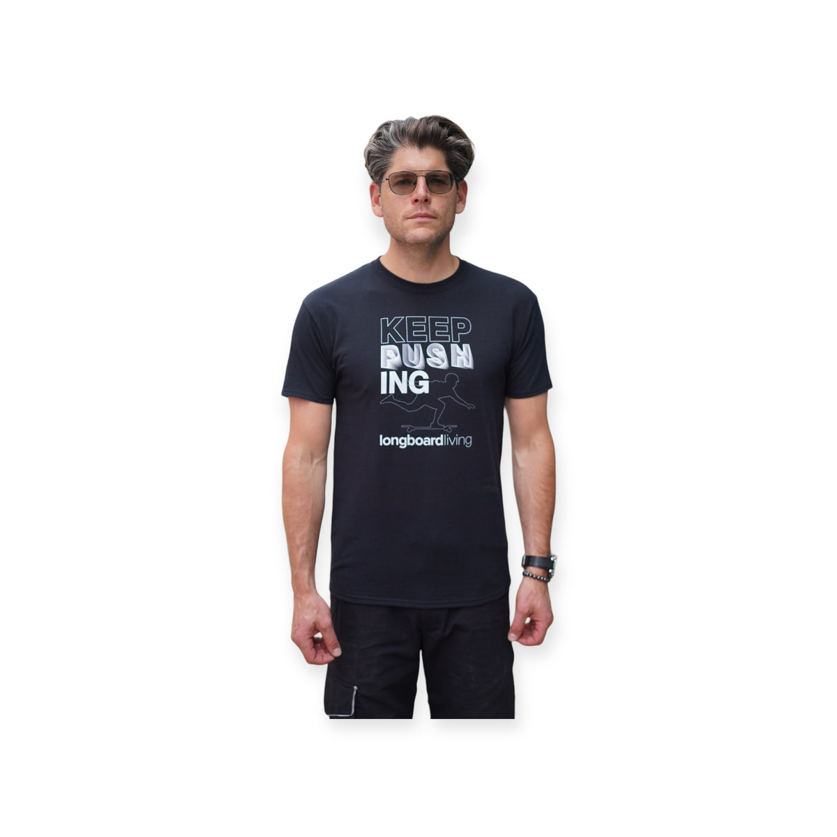 Keep Pushing Blended - DriFit Black Shirt