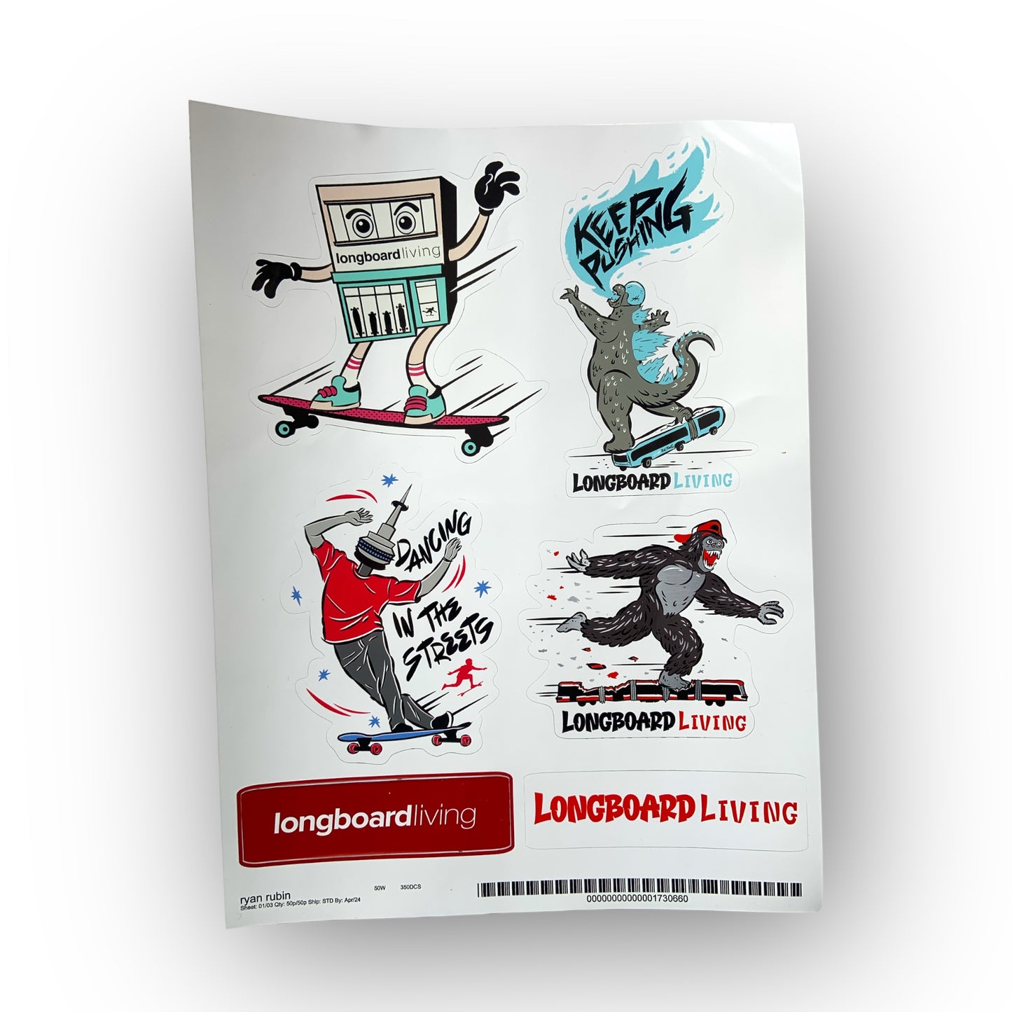 Longboard Living Sticker Pack