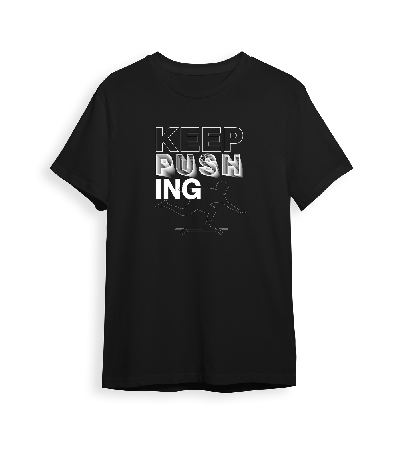 Keep Pushing Blended - DriFit Black Shirt