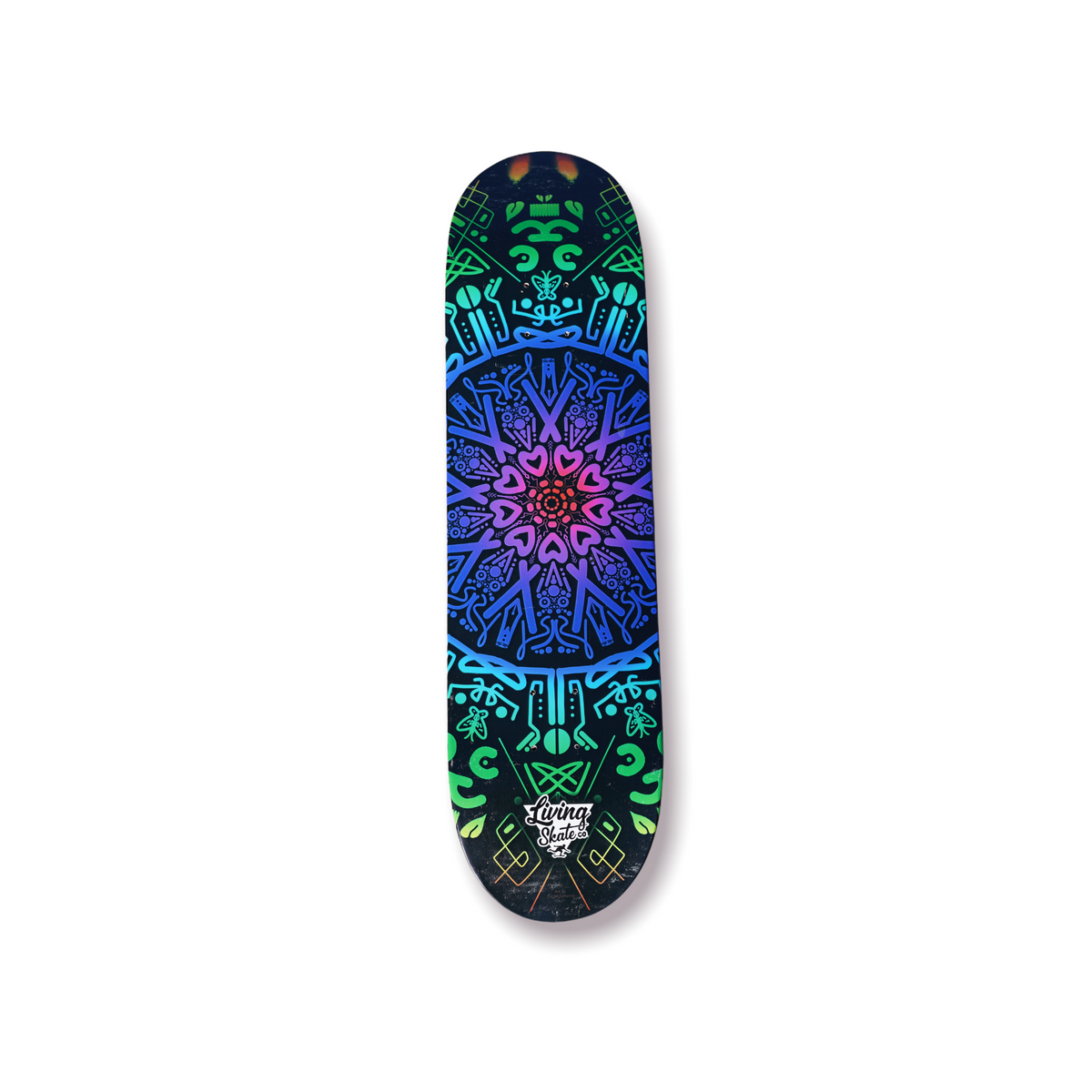 8.25” Living Skate Co. Mandala Skateboard Deck - factory second with scratches
