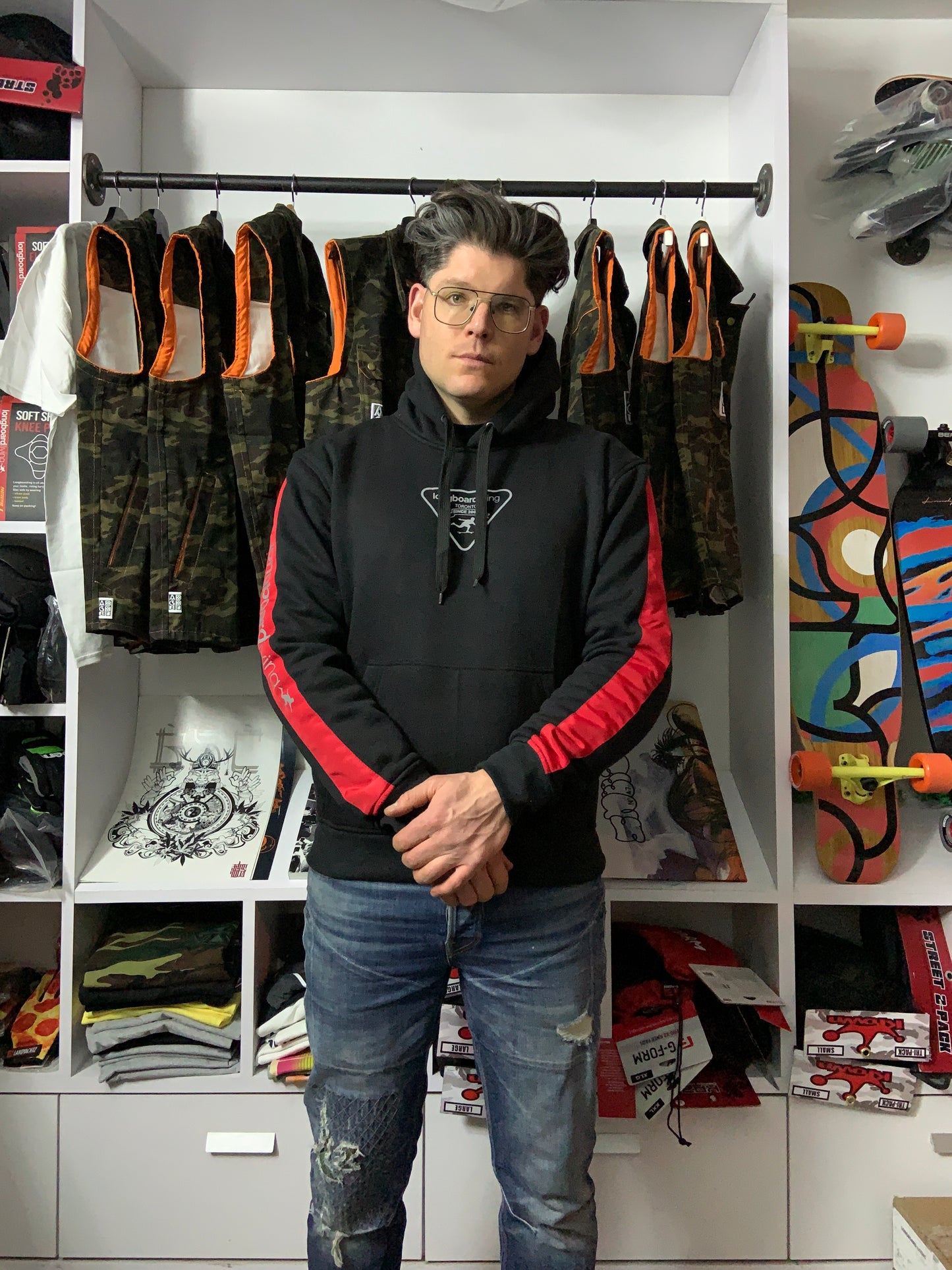 Longboard Living Hoodie with builtin padding