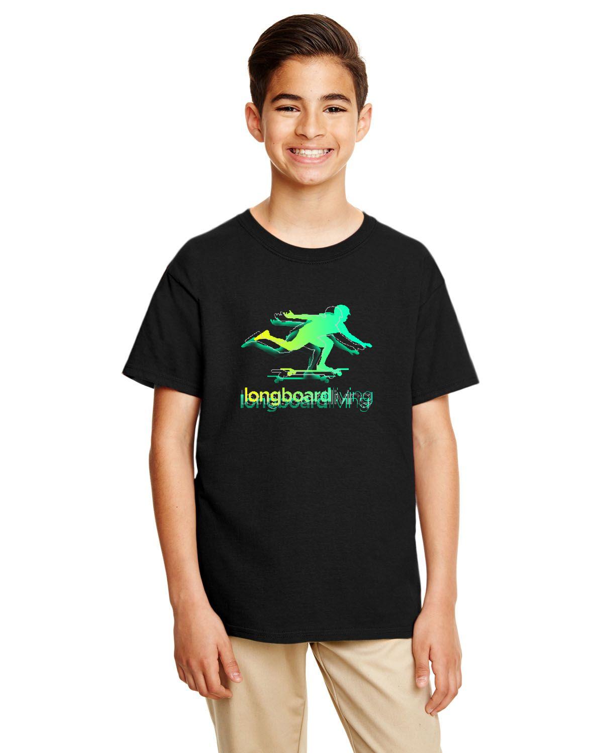 Longboard Living Stencil Shirt - YOUTH