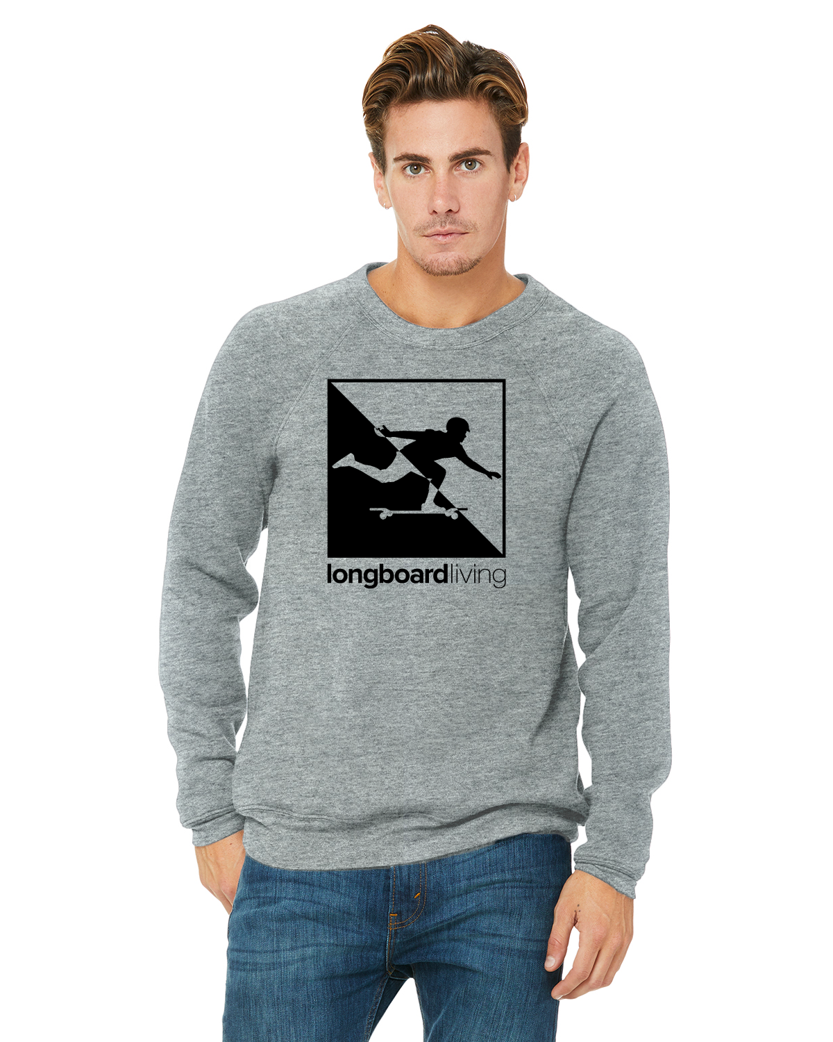 Longboard Living - Yin Yang Sponge Fleece Crewneck Sweater