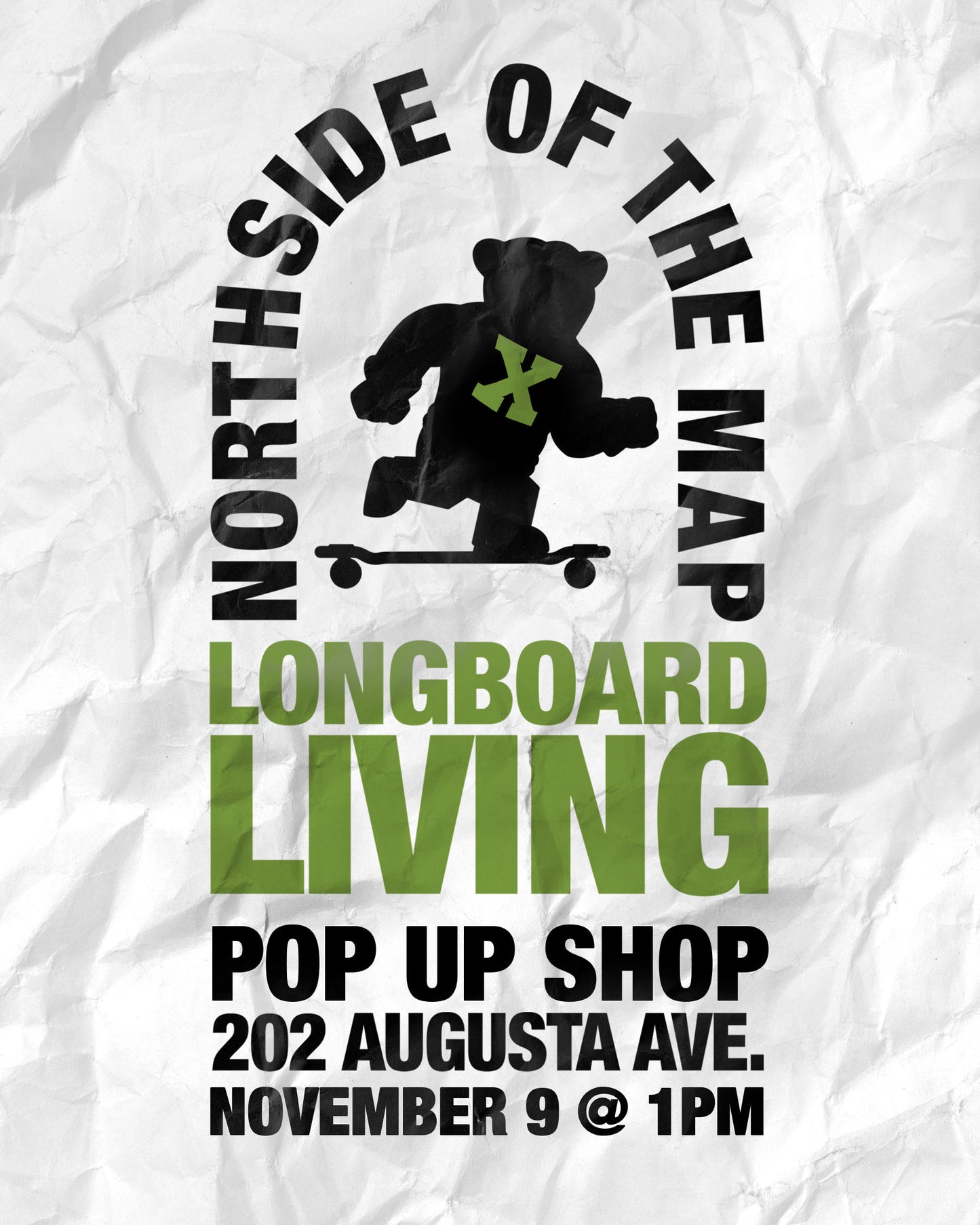 NANUK CREWNECK: NORTHSIDE OF THE MAP x LONGBOARD LIVING