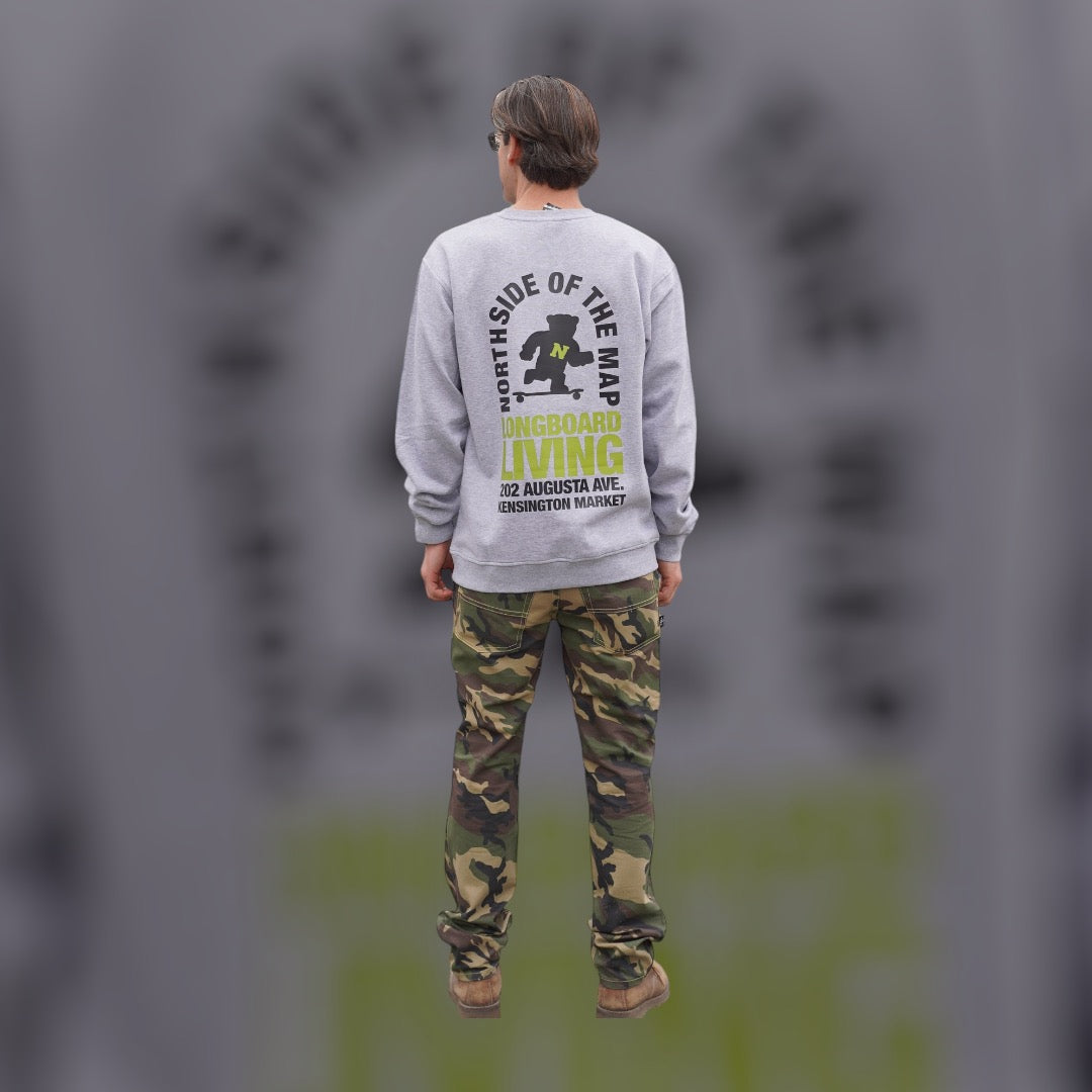 NANUK CREWNECK: NORTHSIDE OF THE MAP x LONGBOARD LIVING