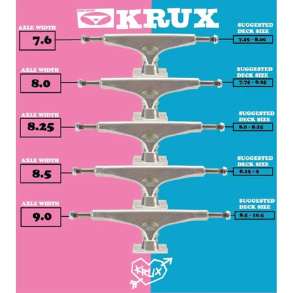 7.6” Krux Trucks K5 Black/Pink