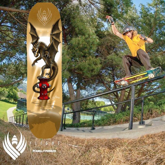 Powell Peralta Pro Andy Anderson Baby Heron (Vajra) GOLD FOIL FLIGHT® Skateboard Deck, 8.4 x 32.5
