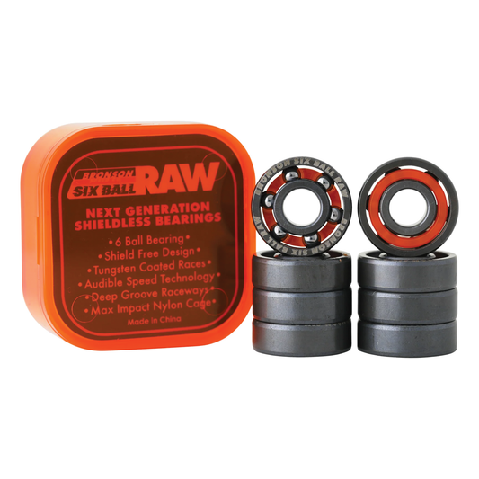 Bronson RAW 6-Ball skateboard bearings