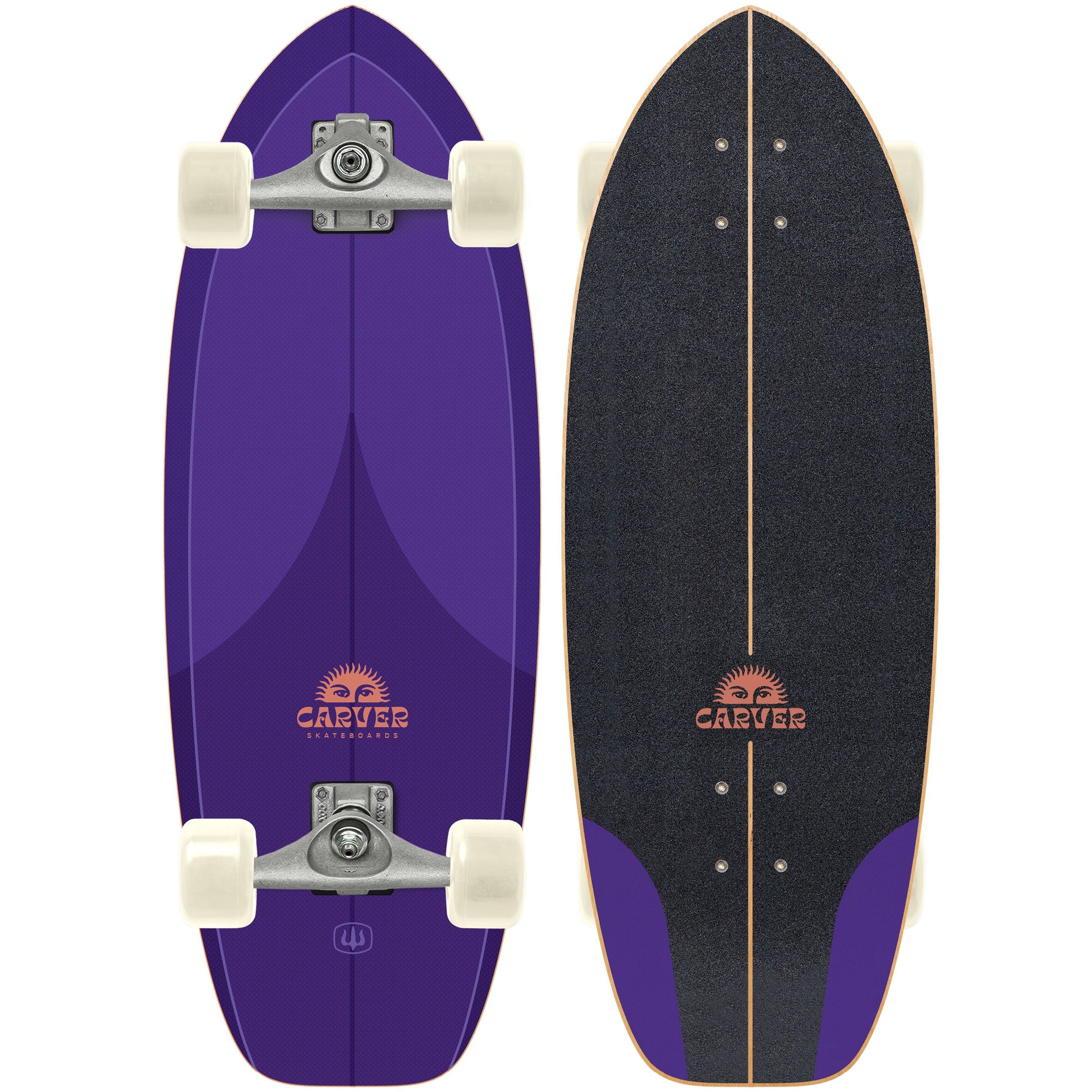 Carver Purple Haze 28 surfskate deck top and bottom