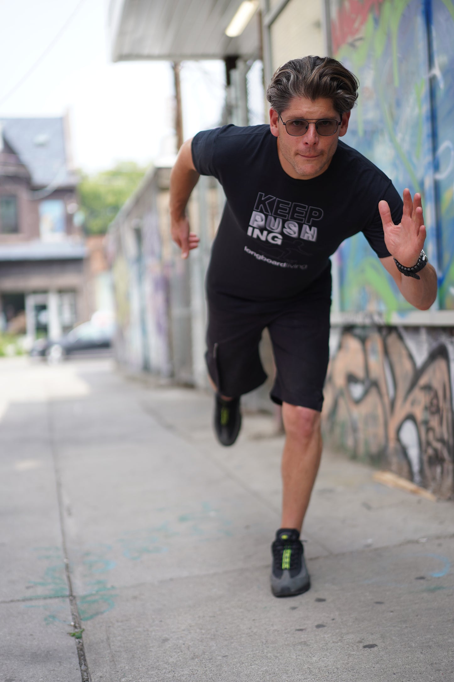 Keep Pushing Blended - DriFit Black Shirt
