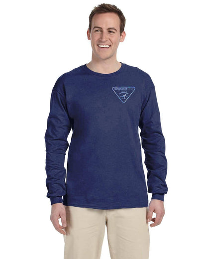 Navy Blue + Triangle Iridescent Long Sleeve Shirt
