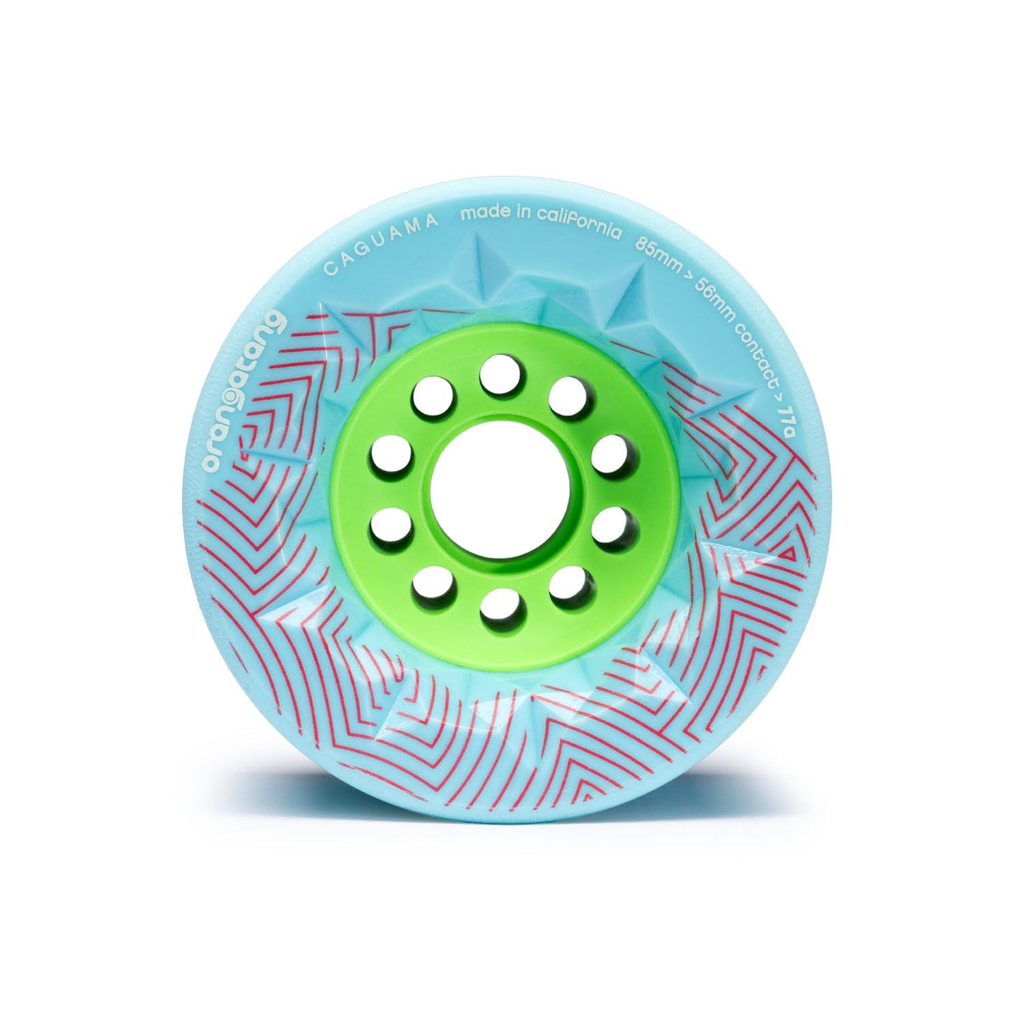 Orangatang Caguama 85mm 77a Blue longboard wheel front view