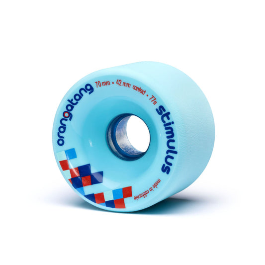 Orangatang Stimulus 70mm 77a Blue longboard wheel