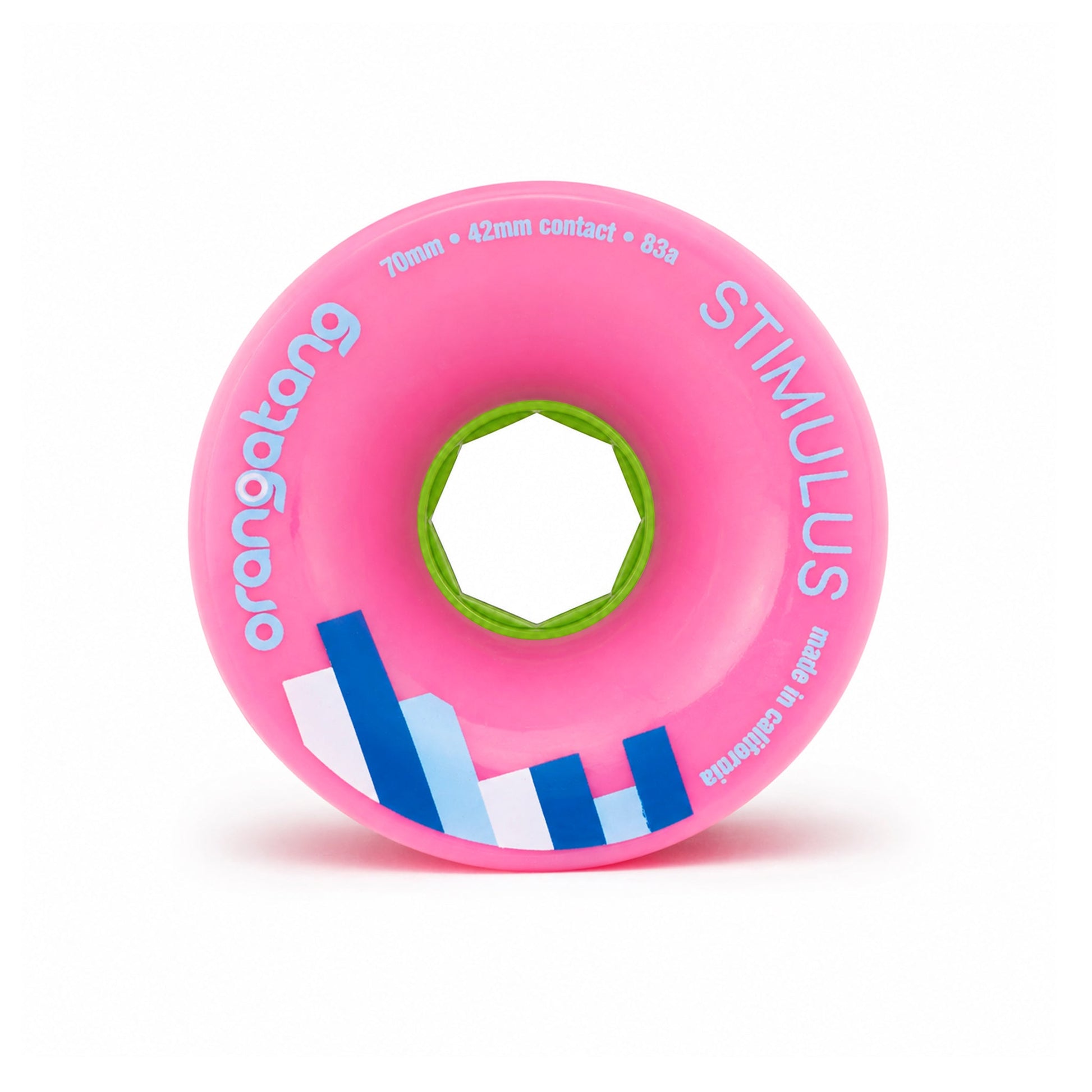 Orangatang Stimulus 70mm 83a Pink longboard wheel
