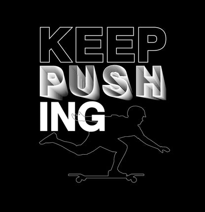 Keep Pushing Blended - DriFit Black Shirt