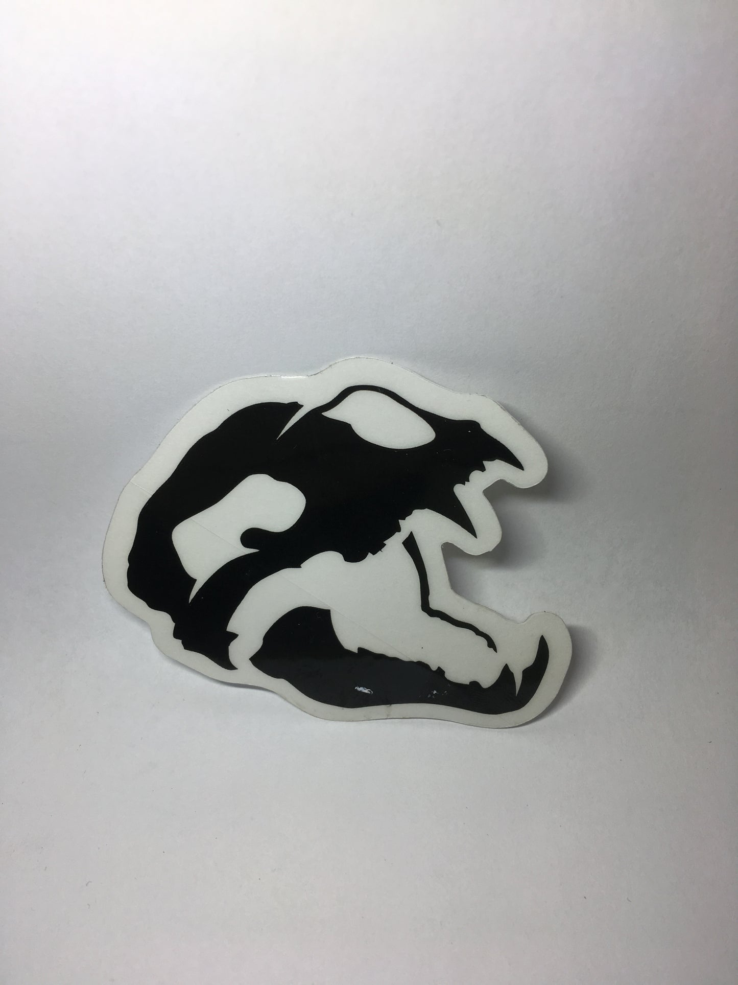 Bear Truck Co. Black Clear Skull Sticker 2x3