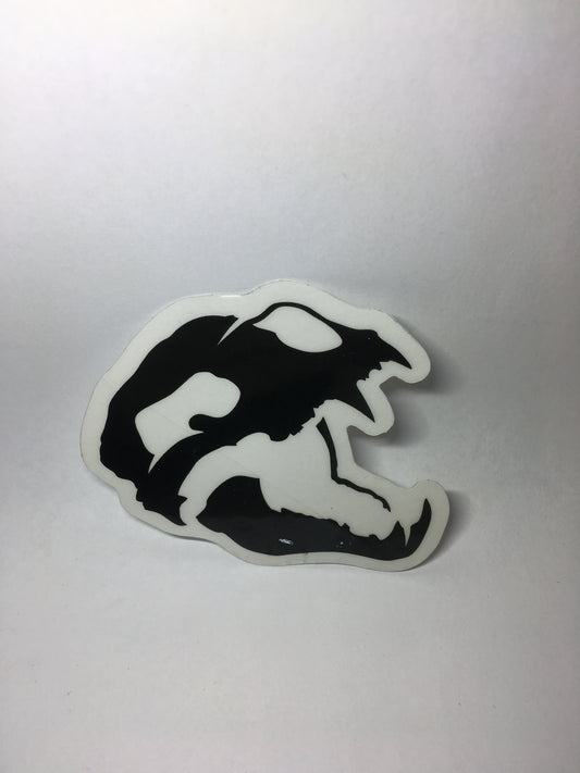 Bear Truck Co. Black Clear Skull Sticker 2x3