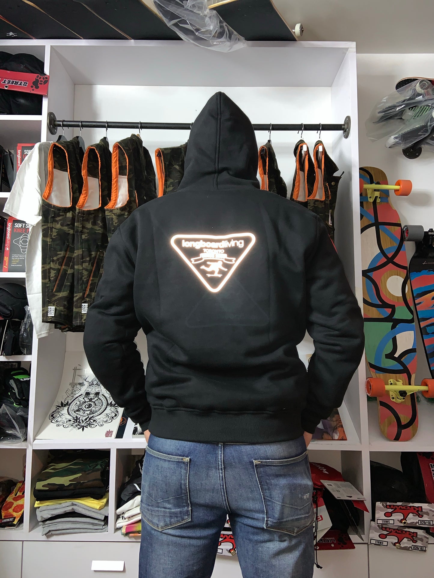 Longboard Living Hoodie with builtin padding