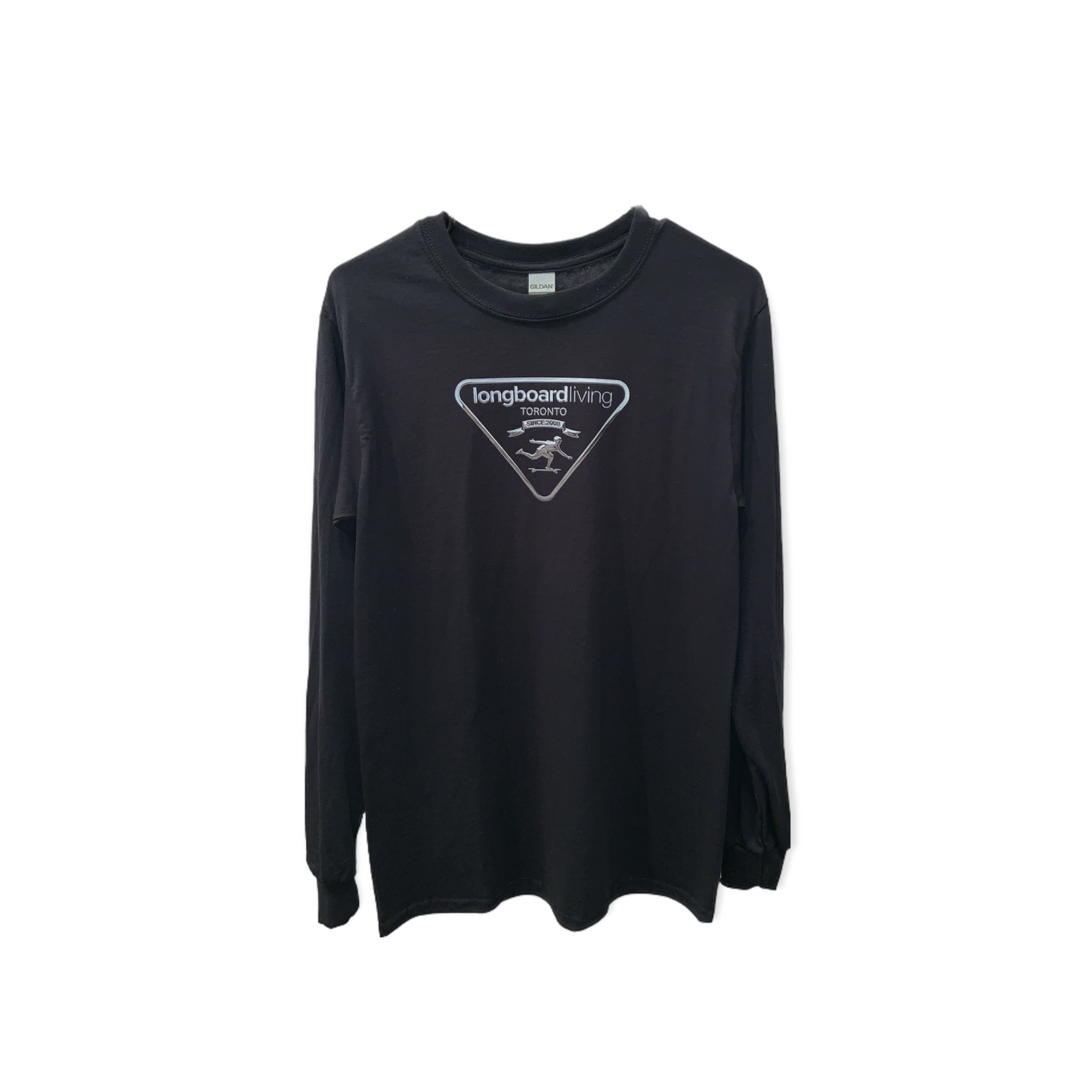 Long Sleeve Longboard Living Triangle Shirt - Black