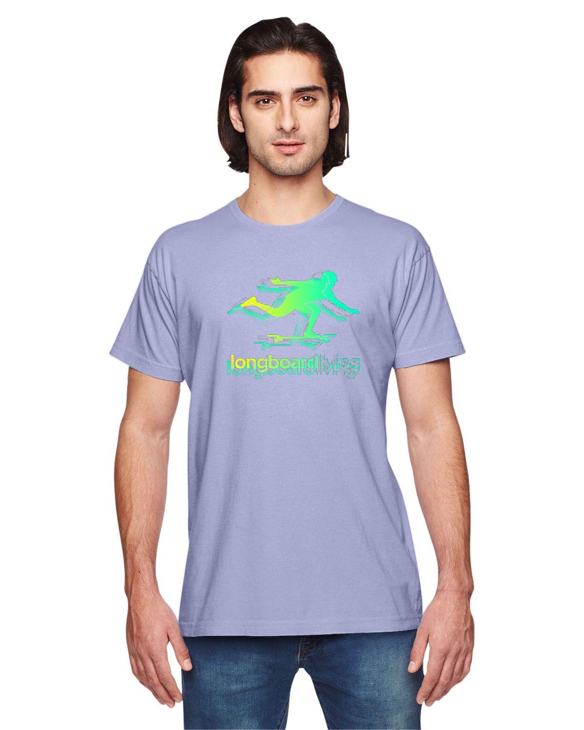 Longboard Living Stencil Shirt - Green / Yellow Fade