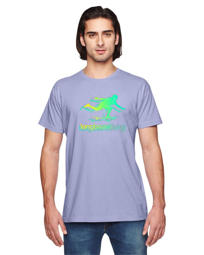 Longboard Living Stencil Shirt - Green / Yellow Fade