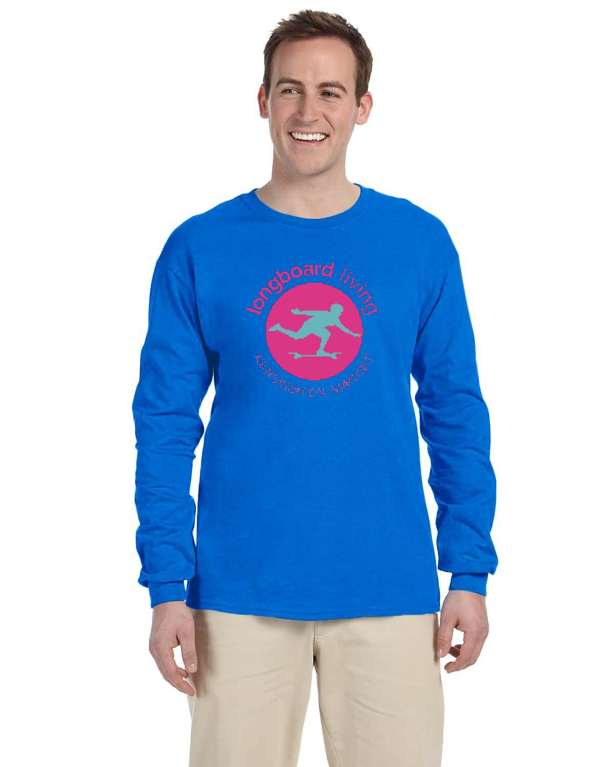 Longboard Living Long Sleeve Shirt - Pink Circle Print