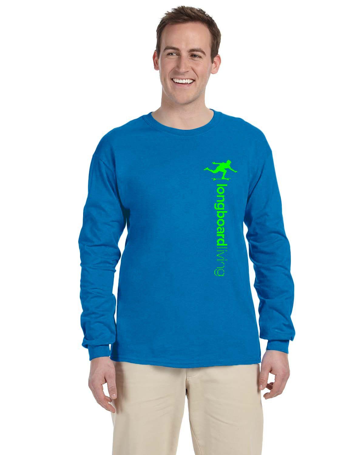 Longboard Living Long Sleeve Shirt - Vertical Green Print